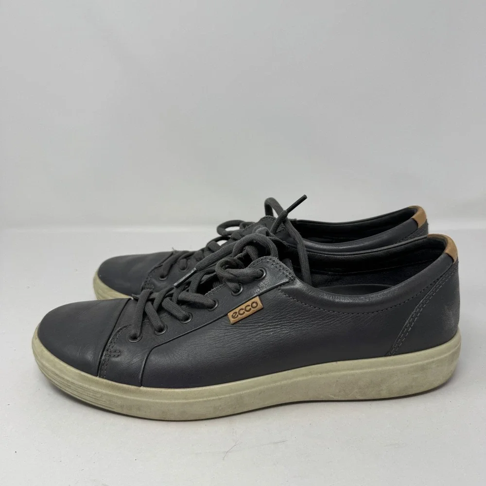 ECCO Soft 7‎ Mens Grey Leather Low Top Sneakers Size 45 US 11 430004-51054
